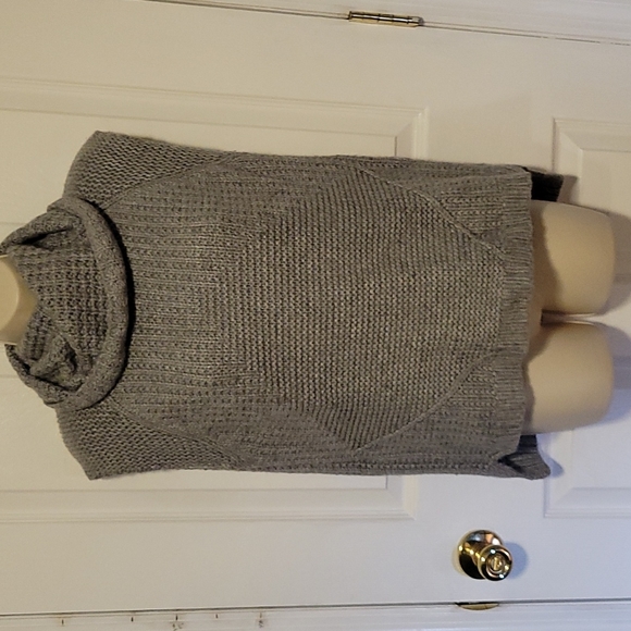 Cashmere grey warm wool turtleneck sleeveless tunic sweater small - Picture 9 of 13